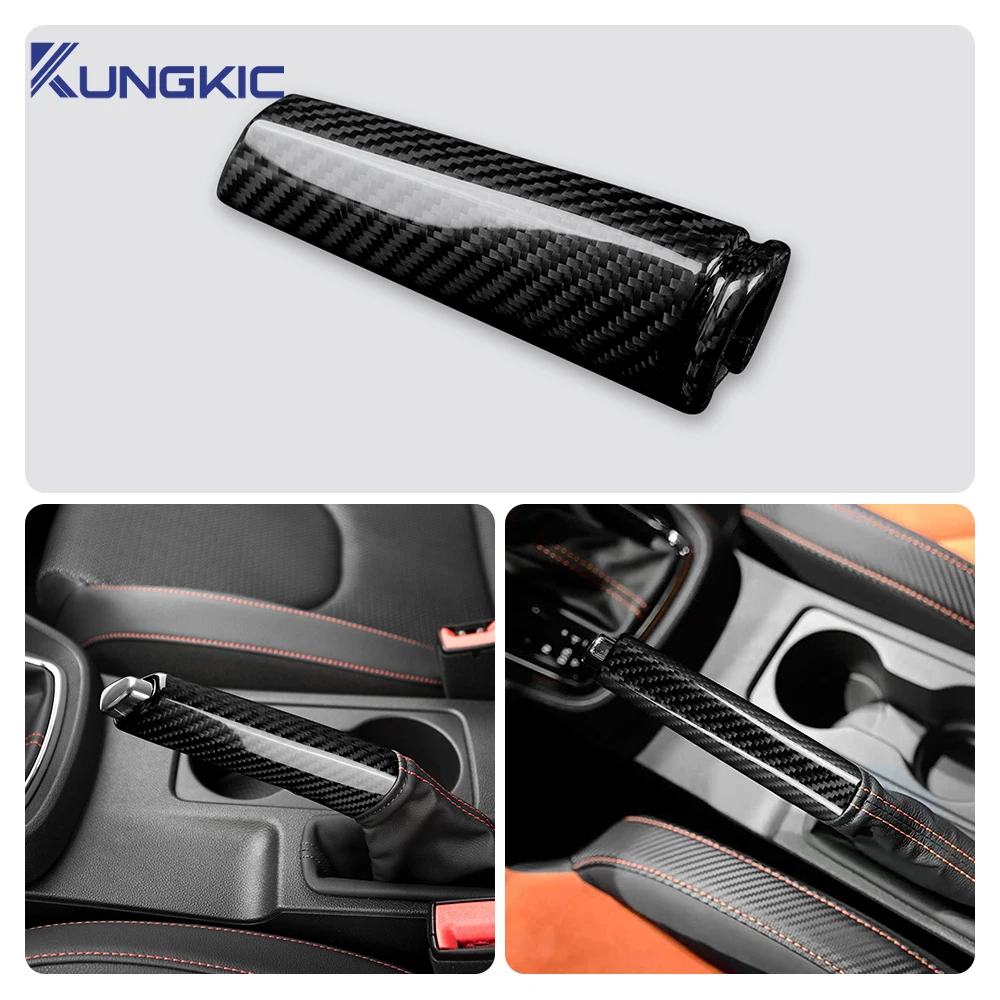 For SEAT Leon 2013 2014 2015 MK3 5F Real Hard Dry Carbon Fiber Replacement Cover Car Handbrake Interior LHD RHD Accessories