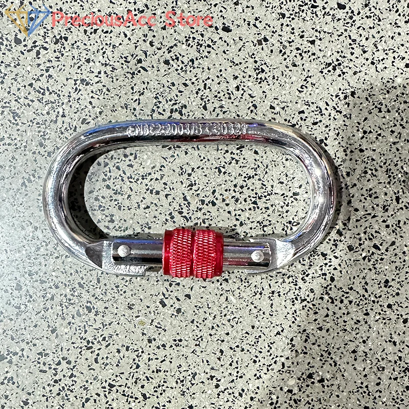 .New Sale-Maximum Tension 25KN Professional Carbon Steel High Strength Climbing Safety Lock Buckle O-shaped Buckle Design