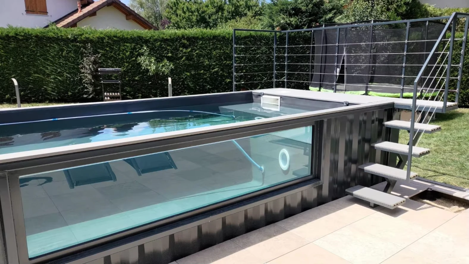 40ft Large Capacity Container Swimming Pool Steel Structure Anti Rust Prefabricated Swim Pool