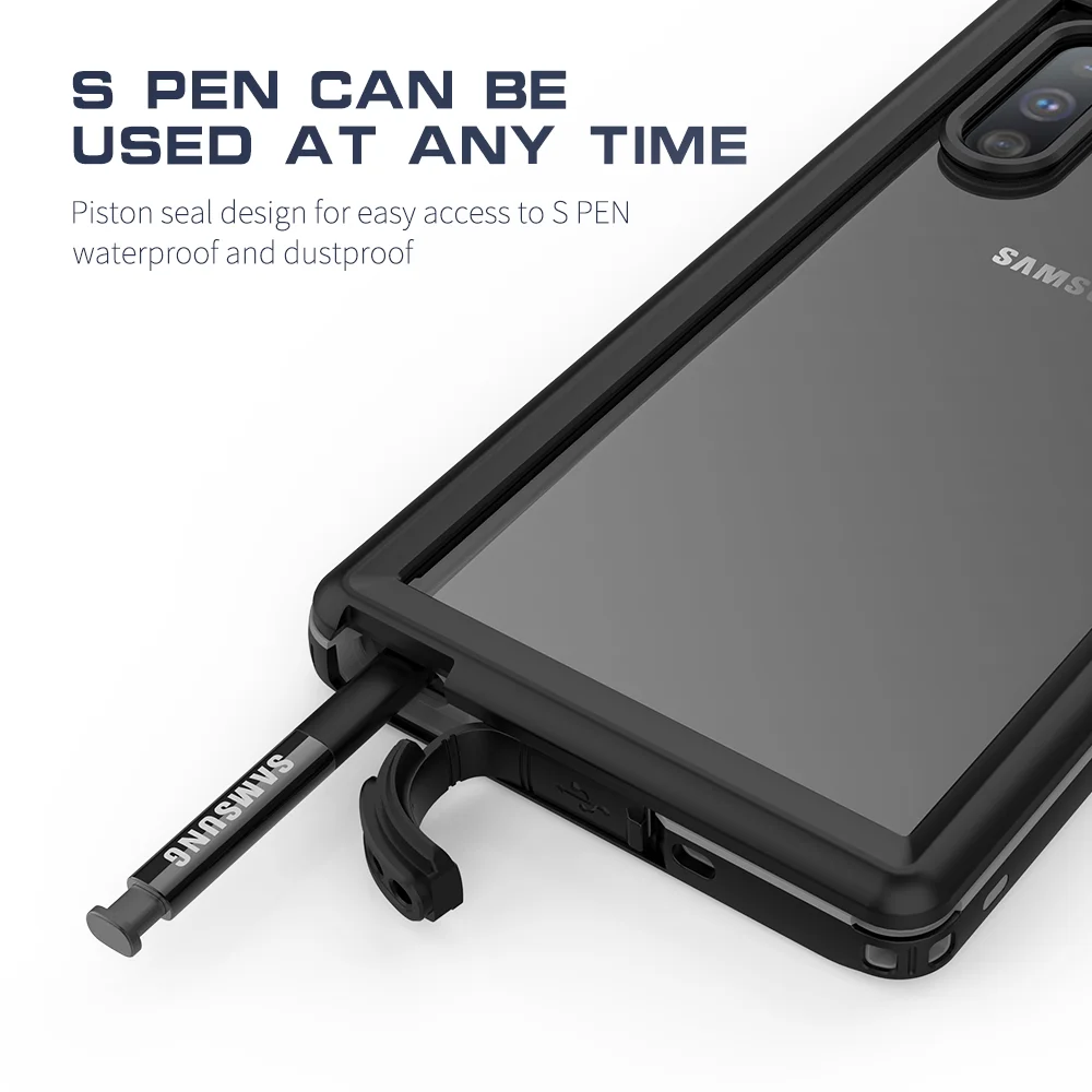 ShellBox IP68 Waterproof Case For Samsung Galaxy Note 10 Note 10+ Shockproof Heavy Duty Underwater Photography Diving Cover Case