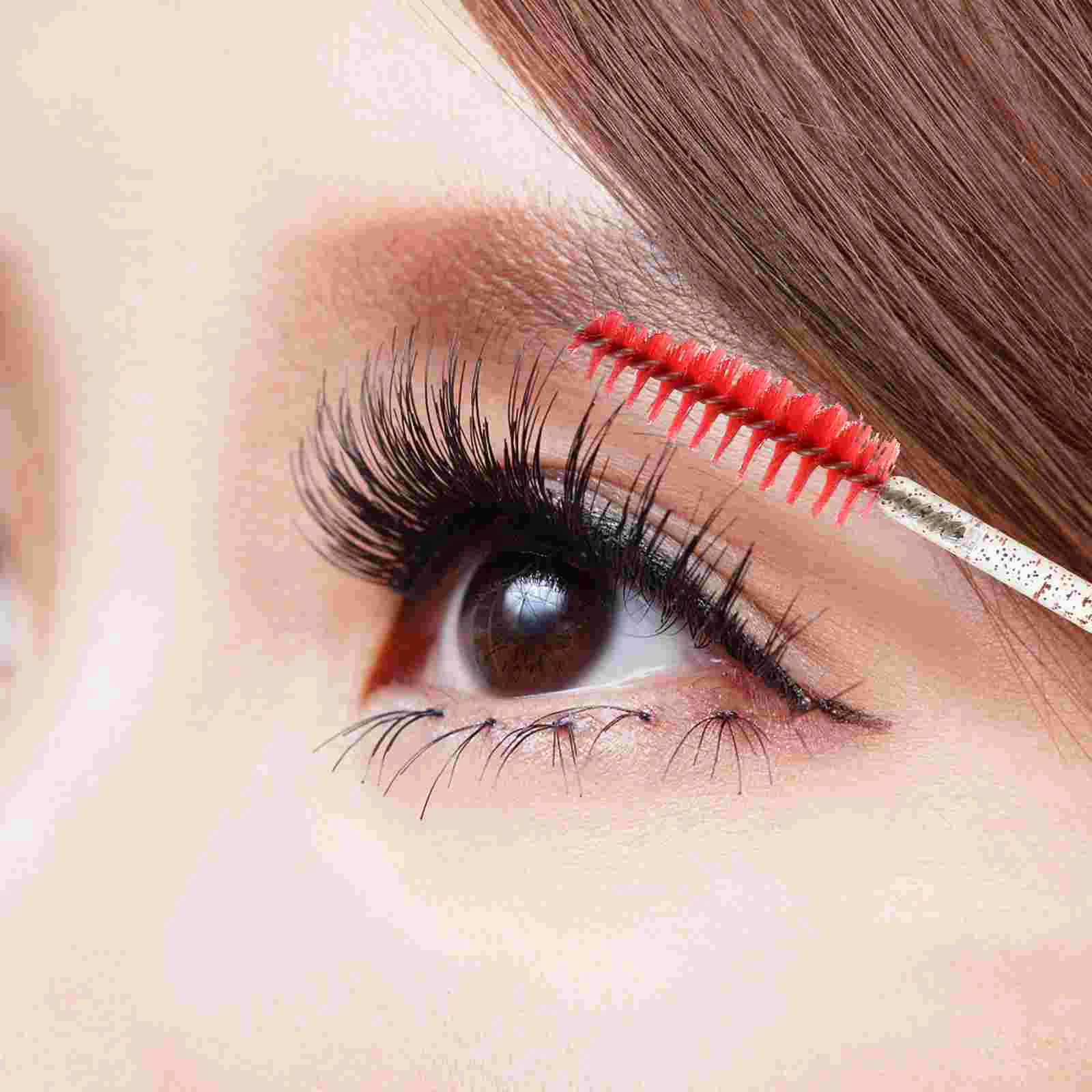 10 Pcs Disposable Diamond Mascara Brush Eyelash Makeup Container Plastic Angled Eyebrow Tube