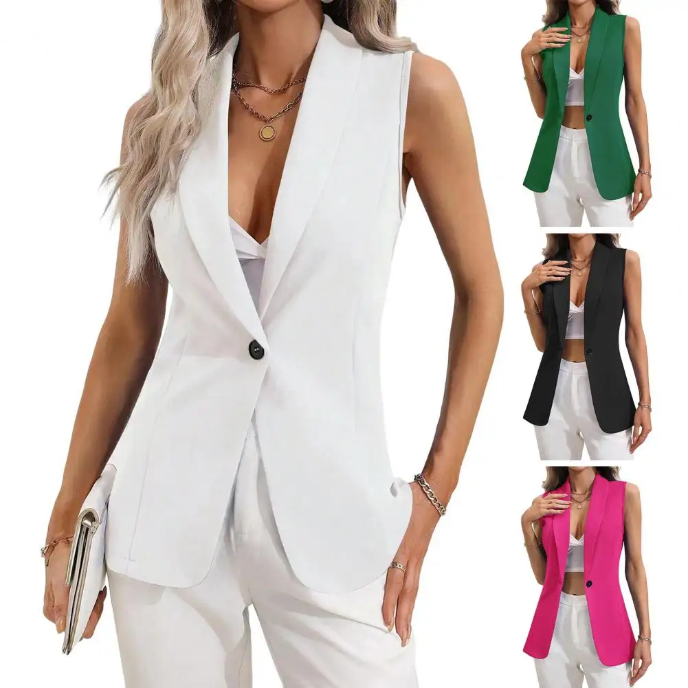 

Элегантный женский жилет с отложным воротником, без рукавов, с ажурной вязкой, кардиган, женский зимний жилет, офисный рабочий костюм