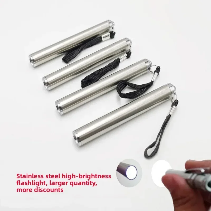 Stainless Steel Mini LED Flashlight Highlight Travel Camping Outdoor Night Lighting Emergency Small Flashlight