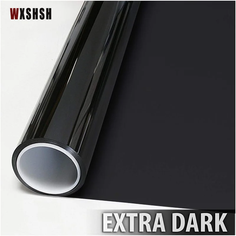 Thermal-Insulation Window Tinting for glass Sun-Block Anti-UV Removable Vinyl Durable Stained-Foil Dark Black Sticker 9m Length