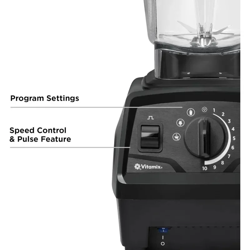 خلاط ECAVitamixS Explorian مع برامج، درجة احترافية، 64 أونصة. حاوية منخفضة المستوى، أسود (متجدد ممتاز)