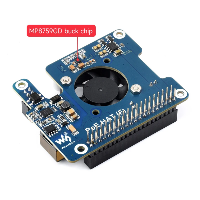 Raspberry Pi 5 PoE HAT Power Over Ethernet HAT With Onboard Cooling Fan Support 802.3af/At Network Standard