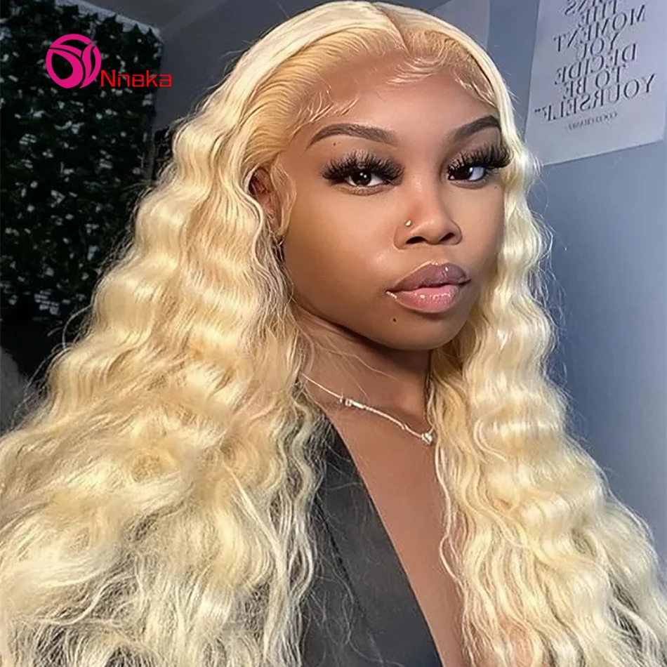 

38 inches 613 Lace Frontal Wig Deep Wave 13x4 Blonde Lace Front Wig Human Hair Pre Plucked 13x6 HD Lace Frontal Wig