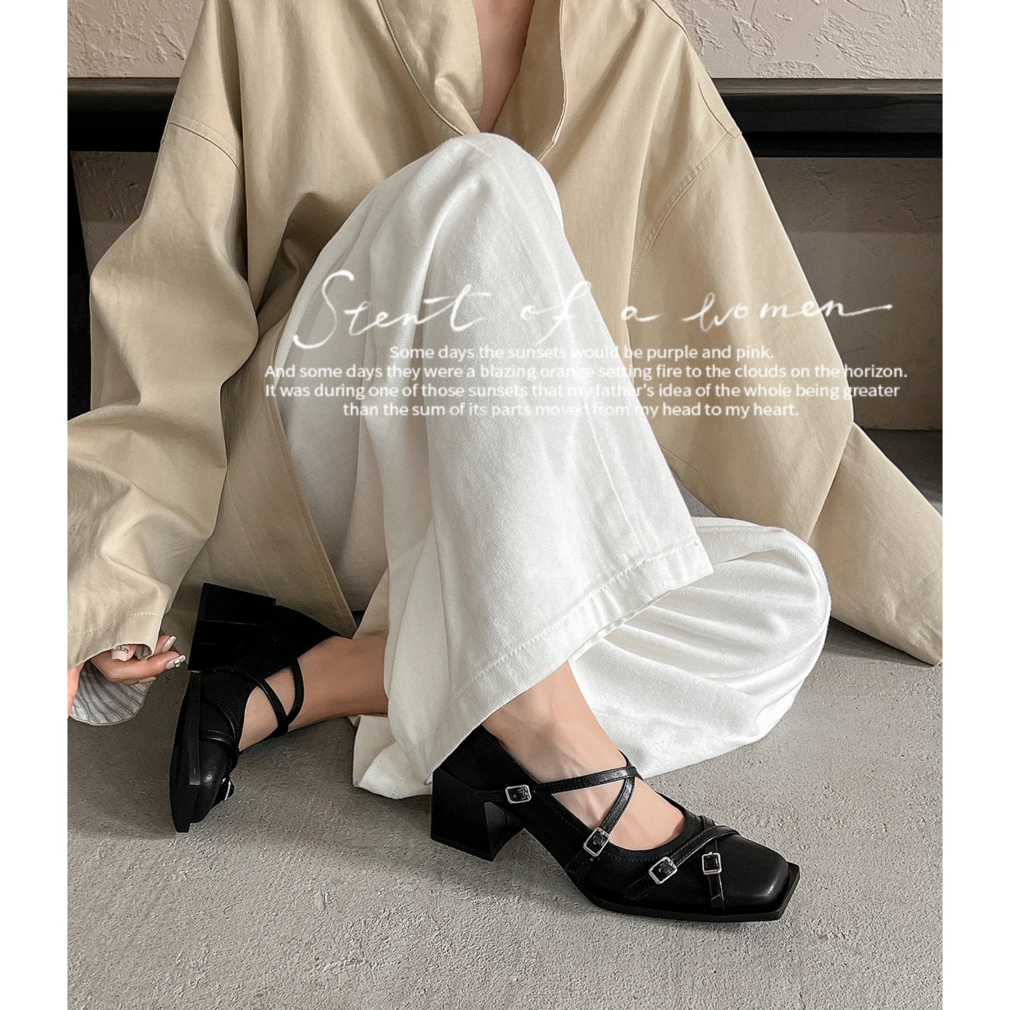 2026 new spring autumn women pumps natural leather 22-25 cm split leather+sheepskin+pigskin cross-buckle mary janes women shoes