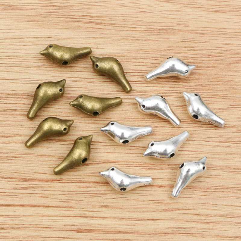 20 sztuk 16x7x6mm antyczne posrebrzane brązowy ptak ręcznie robiony wisiorek: DIY dla bransoletka naszyjnik