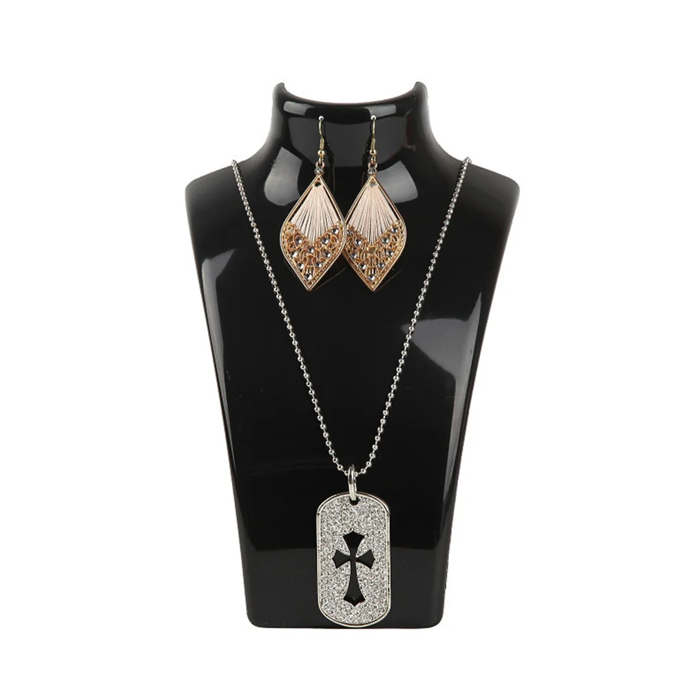 

Classic Necklace Display Rack Jewelry Organizer Neck Chain Holder Black for Retail Stores Or Home Use Elegant Stand