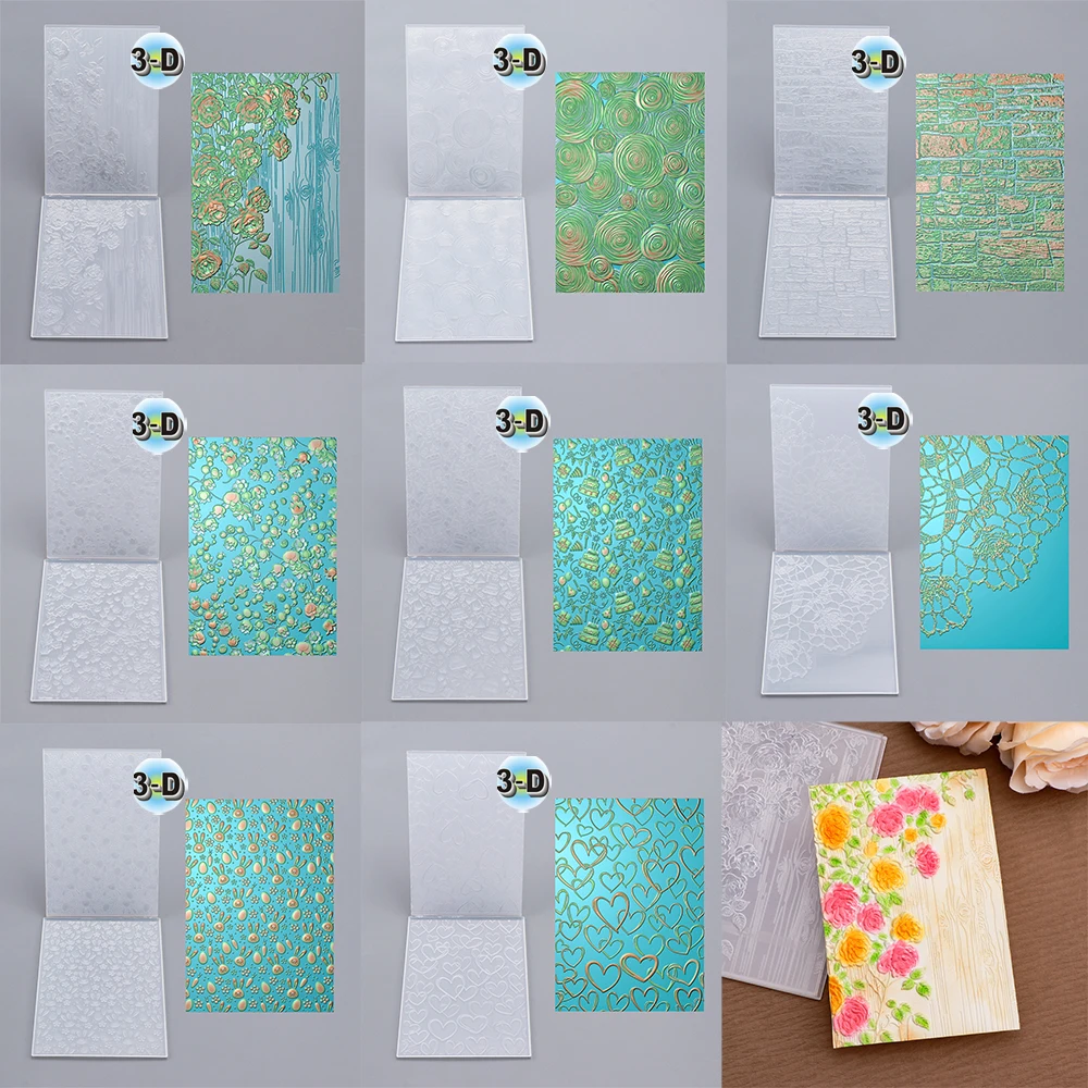 Easter 3D Embossing Folder Birthday Celebrate Valentine's Day Card Background for DIY Adding Textured To Paper Craft Card Making