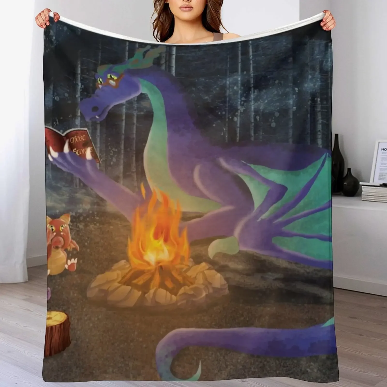 Father Dragon Throw Blanket Foldable Soft Warm Blanket for Outdoor Use