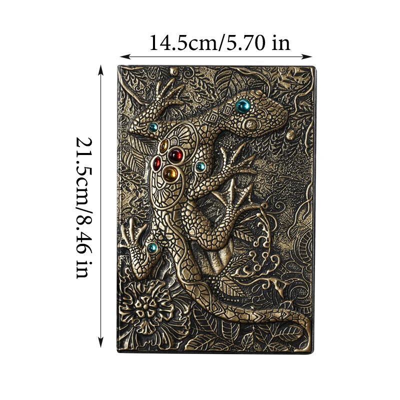 3D Embossed Lizard Notebook A5 PU Leather Notepads Diary Agenda Weekly Planner For Students School Office Supplies YJ-004