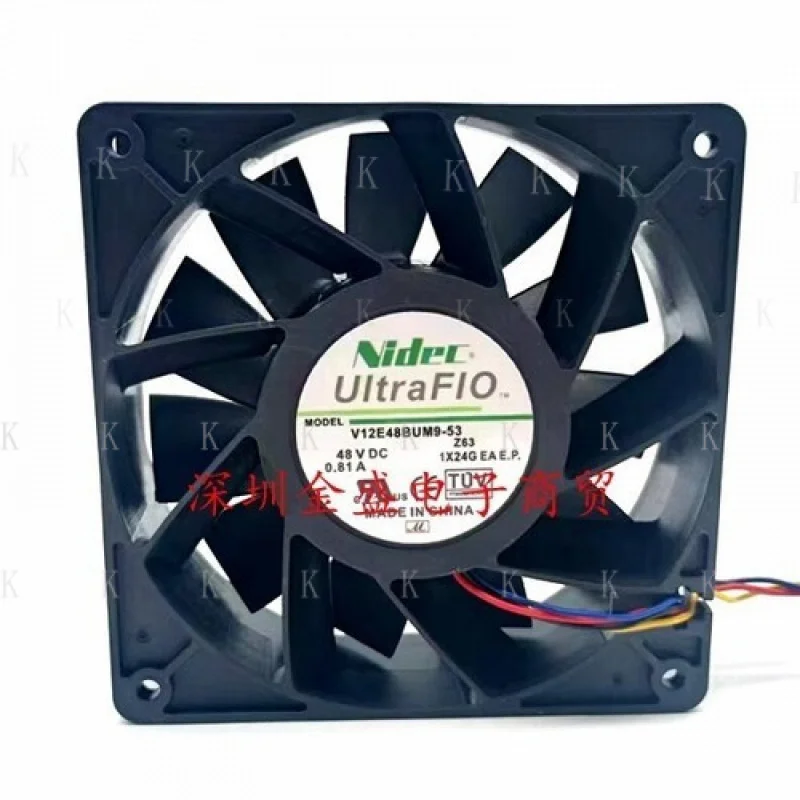 C for   NIDEC V12E48BUM9-53  DC48V 0.81A 12CM 4-Wire High Airflow Axial Cooling Fan