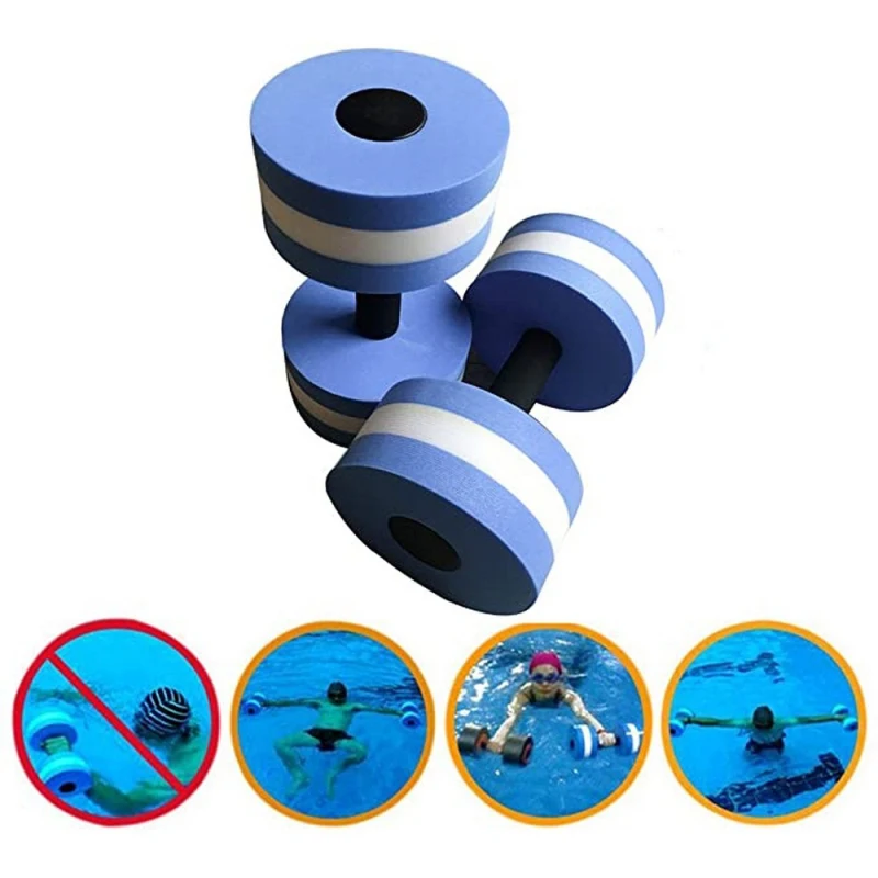 2PC EVA Foam Aquatics Floating Dumbbell Fitness Pool Water Swimming Aqua Exercise Barbell Swim Gym Dumbbell Water Yoga Aerobics