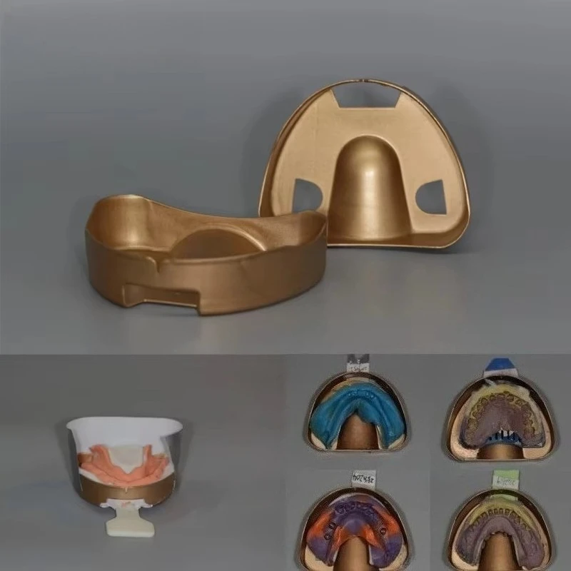 

2Pcs Full Denture Fixed Implant Plaster Modeling Tray Full Denture Mold Base Dental Plaster Model Making Mold Box