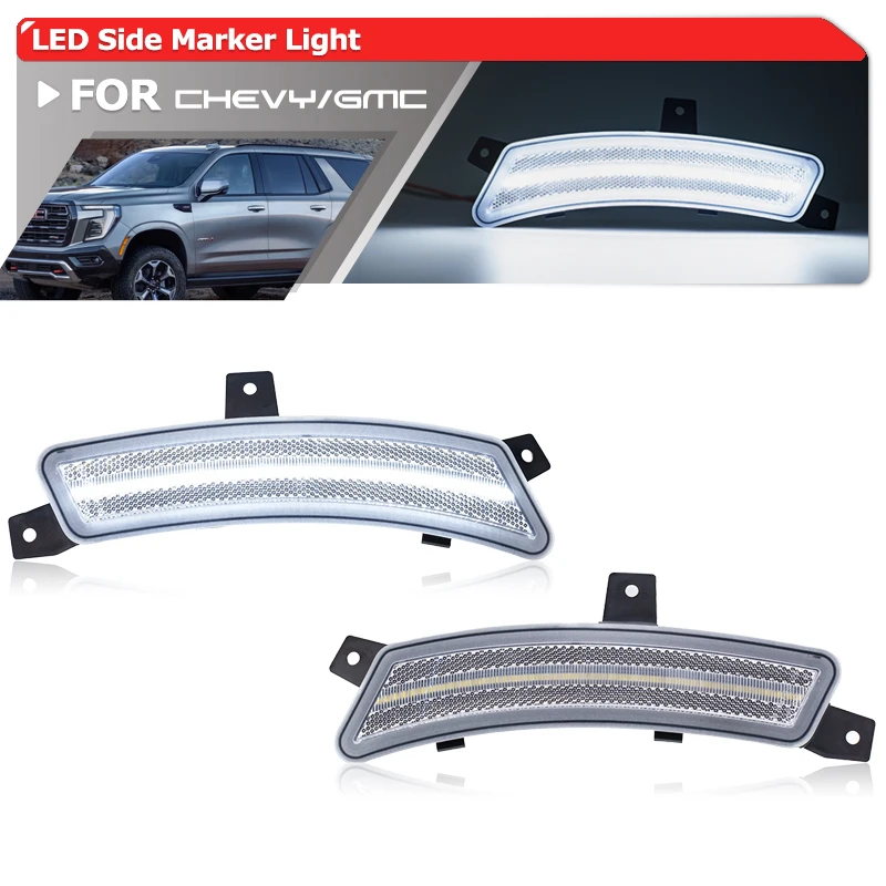 

Белый светодиодный боковой габаритный фонарь на крыло для Cadillac Escalade/Eshalade ESV Chevy Tahoe GMC Yukon Elevation Welcome Lightings 2025+