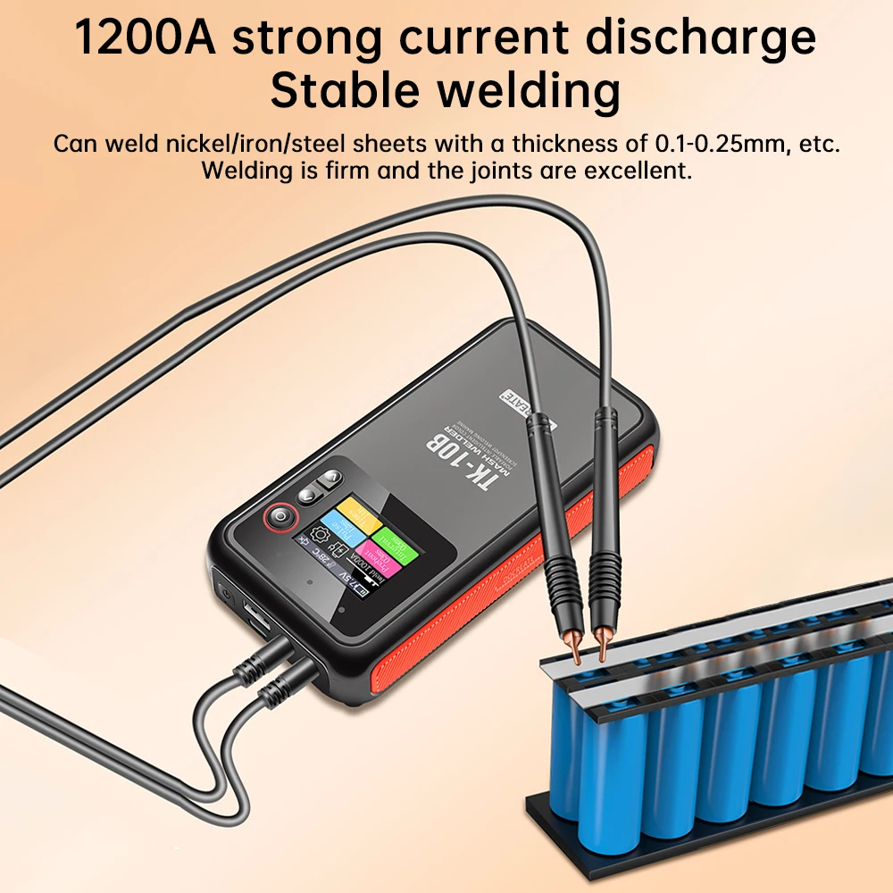 TK-10B Portable Battery Spot Welder Color Screen Integrated Spot Welding Machine 18650 Mobile Lithium Battery 5000mah