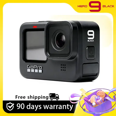 GoPro HERO9 Black Action Camera 4K 5.2K Video 20MP Schermo frontale Trasmissione fotografica Go Pro 9 Casco da ciclismo Fotocamera sportiva