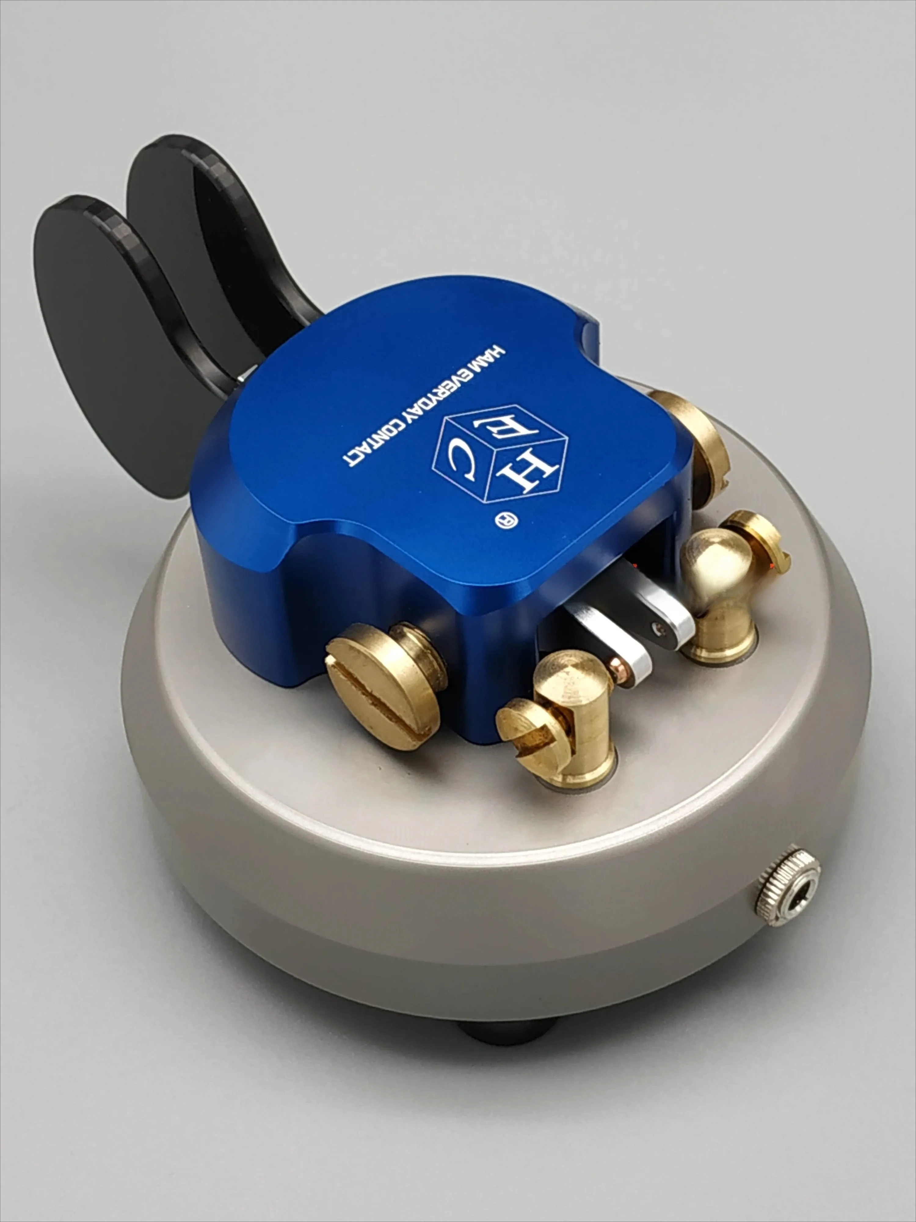 HEC Semi-Closed Telegraph Key Auto Dual-Paddle CW Key Stainless Steel Morse Key Ham Everyday Contact