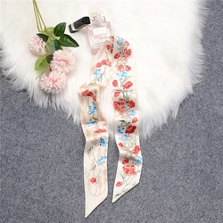 2024 New Tarot Twill 100% Silk Scarf Women Brand Scarf Skinny Bag Scarves Design Wrist Towel Foulard Summer Neckerchief Headband