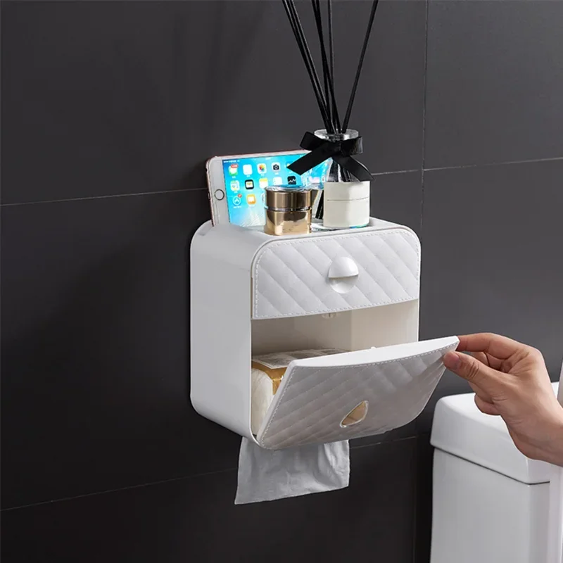 Toilet Roll Holder Waterproof Paper Towel Holder Wall Mounted Wc Roll Paper Stand Case Tube Storage Box Bathroom Accessories