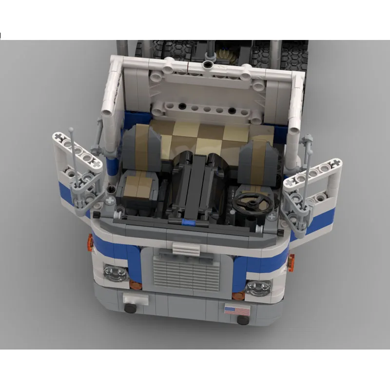 MOC-213801 Model Blok Bangunan Truk Flathead Kargo Klasik Baru, 1265 Bagian, Hadiah Mainan Natal Ulang Tahun Anak Laki-laki dan Anak-anak