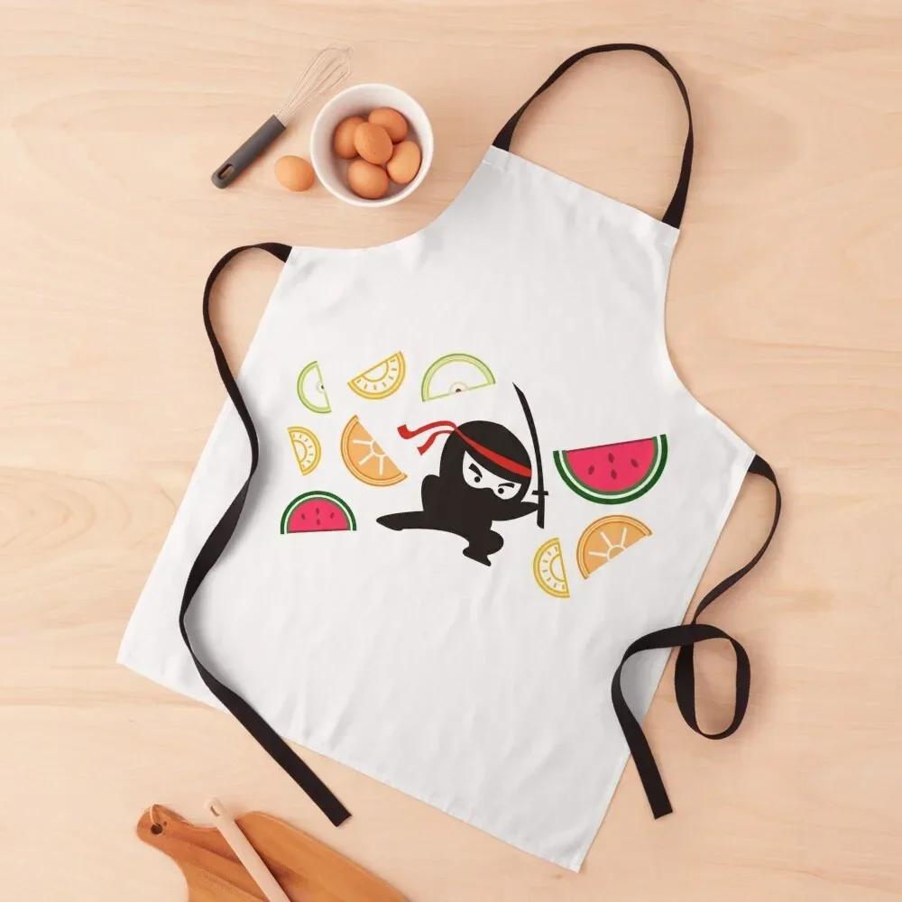 

Vector Design of Fruity Ninja Vector Fruits Art Ninja Apron men's barbecue Manicurists cleanings For Women Apron