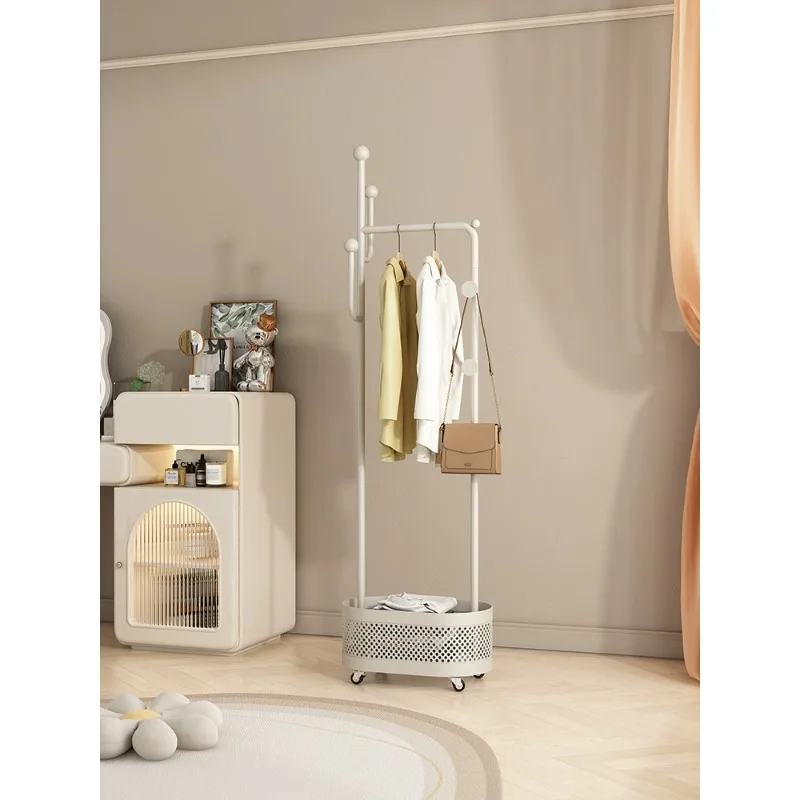 

Clothes Hanger Floor to Floor Bedroom Cream Wind Floor to Floor Hanger Removable Clothes Hanger Mesh Red Simple Indoor