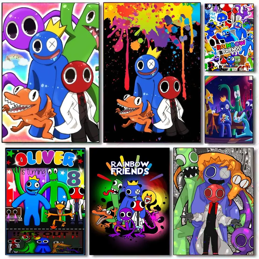Poster HD PVC selbstklebende Wandkunst – wasserdicht, wiederverwendbar, für Zuhause, Büro, Café, Regenbogen, Freunde, Spielzeug, Film, klebrig