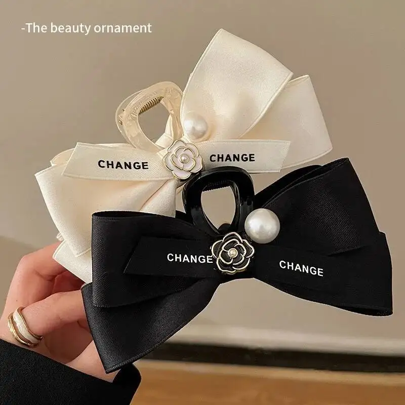 

1, роскошный дизайн, женский бант с камелией и жемчугом, подходит для прически на затылке, фиксации волос, зажима в виде акулы