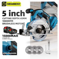 NEWBENY 125MM Brushless Circular Saw Cordless Electric Saw 0°-45° Multifunction Wood Cutting Power Tool For Makita 18V Battery