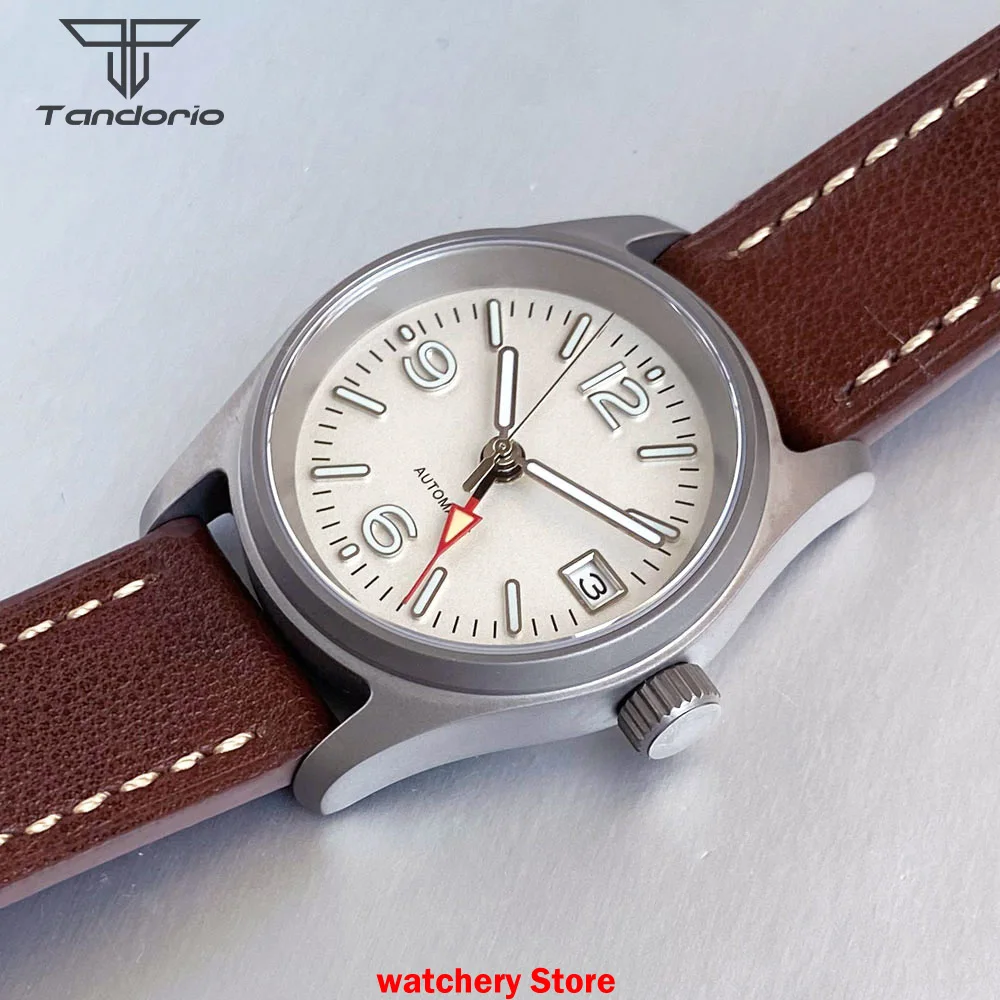 Cassa in titanio personalizzata Orologio pilota da 36 mm Quadrante bianco NH34 GMT Orologio meccanico NH34A Movimento automatico Orologio da polso da uomo 20ATM