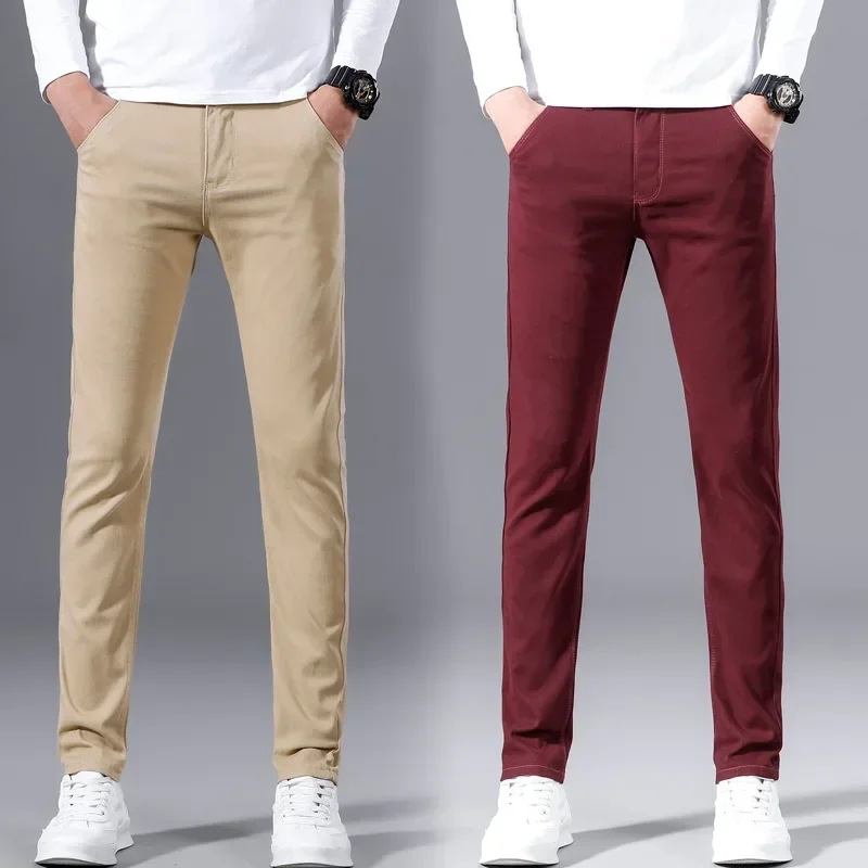 

Men's Trousers Spring Autumn Casual Pants Sports Slimming 2025 New Straight Tube Small Leg Trousers 28-38 Men Pants