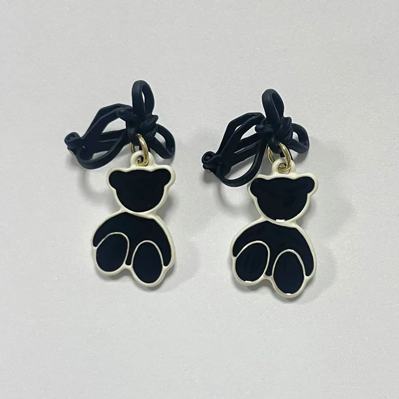 Cute Animal Bunny Rabbit Ear Clips Small Bow Flower Cat Clip on Earrings Non Piercing for Kids Girls Birthday Christmas Gifts