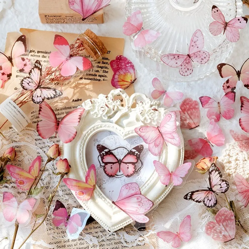 Colorful DIY Material Album Notebook Journal Stickers Stationery Sticker Scrapbooking Stickers Butterfly Decorative Sticker
