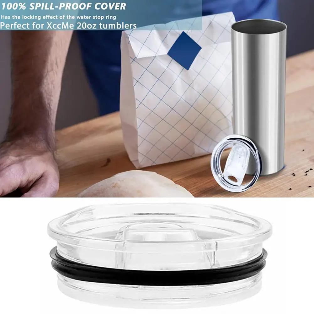 20oz Cup Cover Skinny Tumbler Lid Round Straight Cup Lid Straw Hole Sealing BPA Free Cup Lid Transparent Straw Hole Tumbler Lids