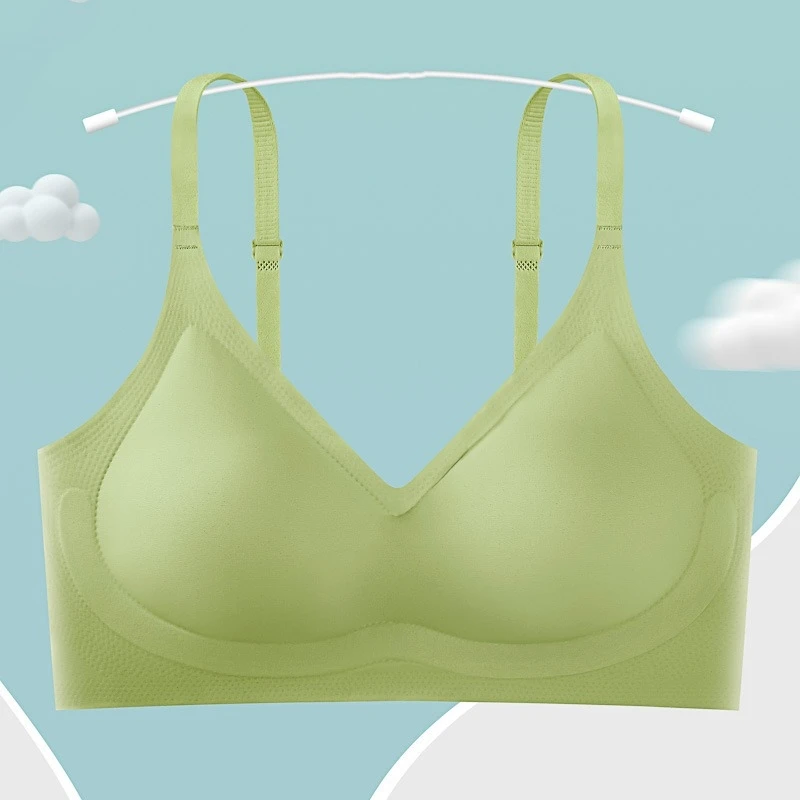 Women's Gloss Small Chest Empty Cup No Steel Ring Sleep Naked Sense Push-up Underwear Bra Auxilary Breast Traceless