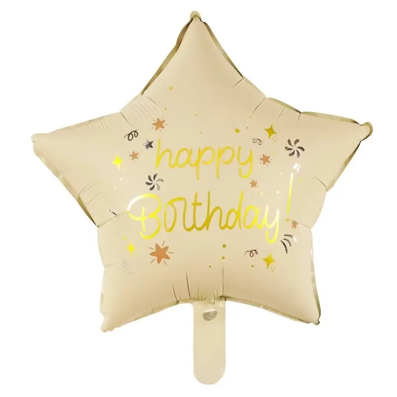 10Pcs 18Inch Star Foil Helium Balloons Happy Birthday Print Baby Shower Theme Party Decoration Kids Toys Supplies Air Globos
