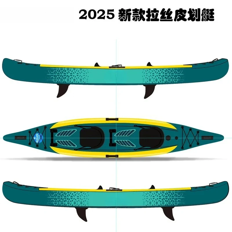 

Inflatable Kayak Boat Sales Double-Brushed Rubber Fishing Canoe for 1–3 People Rowing