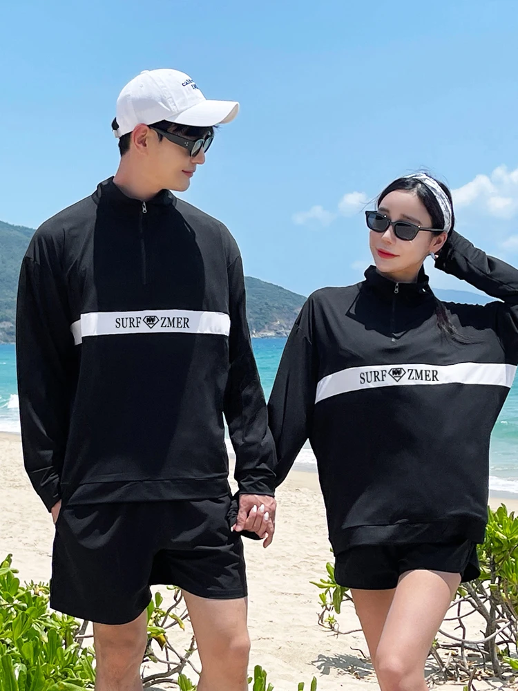 

Loose Conservative Long Sve Dive Suit Women's Two-Piece Swimming Costume Men's Snorkeling Set Couple Surf Wear Jellyfi Suit