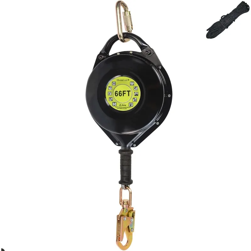 

[Internal Shock Absorber] Self Retracting Lifeline Shemior 66FT SRL, Retractable Safety Lanyard,Fall Arrest Roofing Gear