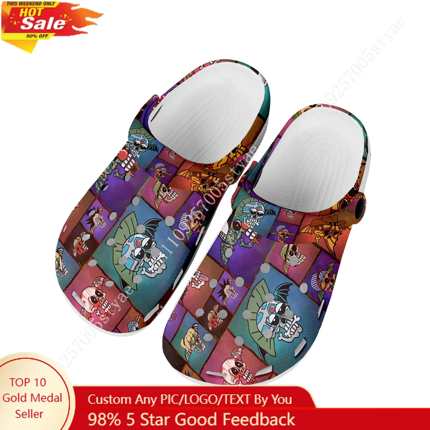 Avenged Sevenfold Sandals Mens Women Water Shoes Home Garden Clogs Custom Made Beach Bath Breathable Hole Slippers