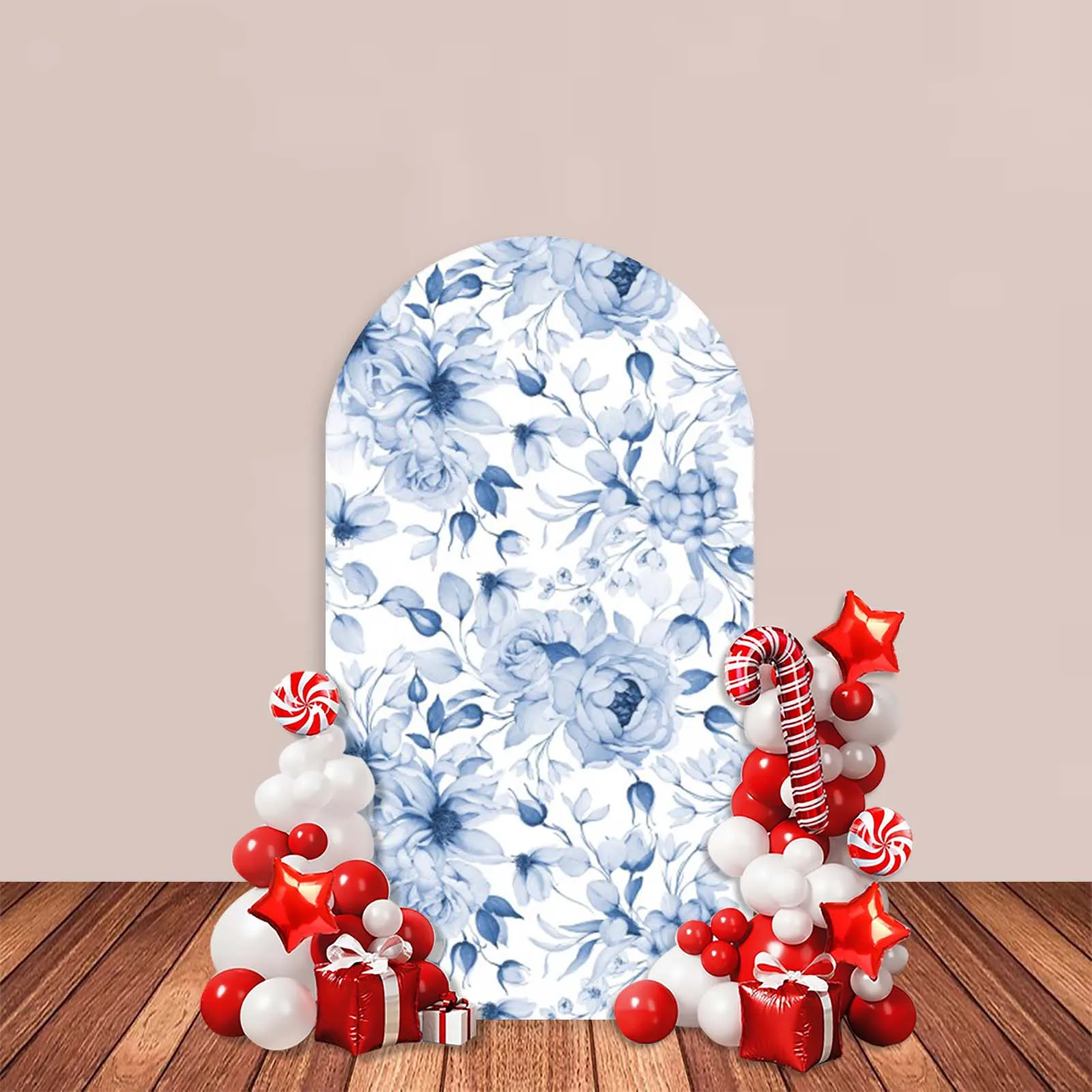 Blue or Pink Flower Arch Backdrop Cover Wedding Bridal Shower Birthday Bachelorette Party Decor Portrait Photography Background