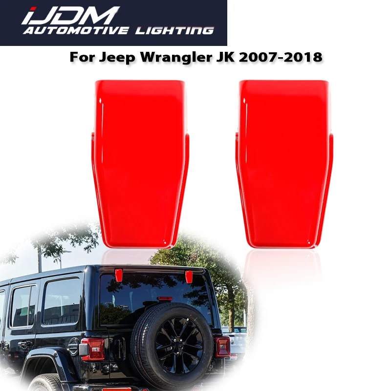 

Для 2007-2018 Jeep Wrangler JK углеродное волокно/красный стиль ABS пластик задней двери окна петли крышка отделка, аксессуары для украшения автомобиля