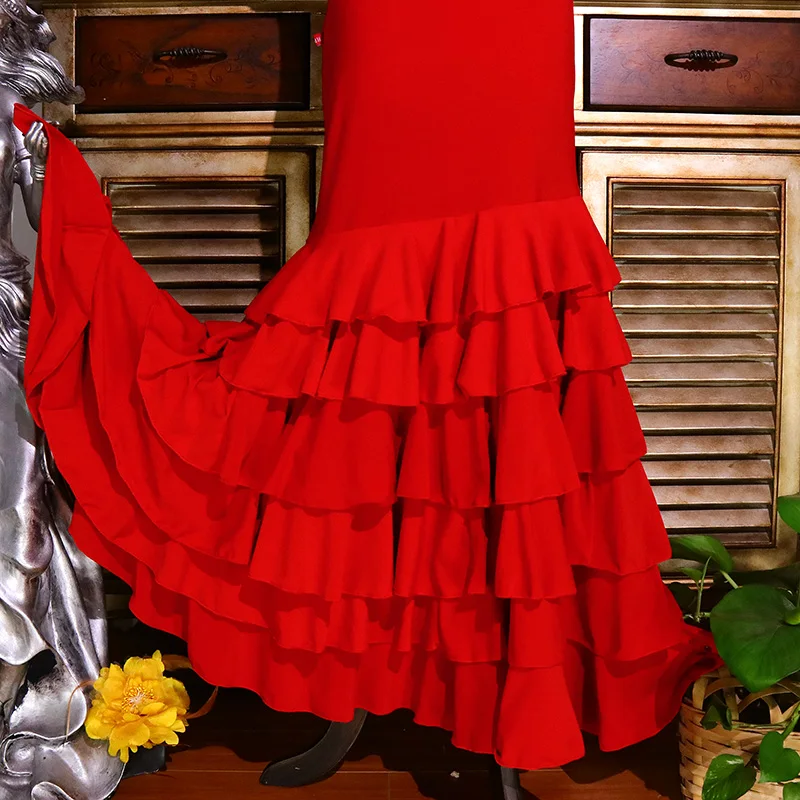 Dance Dress Spanish Flamenco Modern Dance Italian Thickened Chiffon Swing Skirt Multi-layer GM03