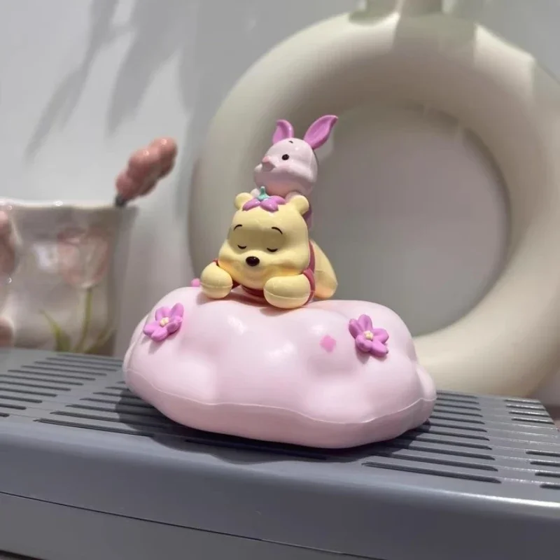 Cartoon Winnie The Pooh Sakura Theme Night Light Model Bedroom Bedside Lamp Accompany Children wake up to night toy gift