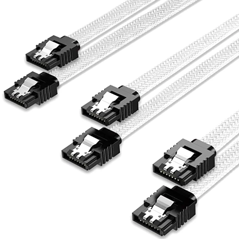 NEW SATA 3.0 III SATA3 7pin Data Cable 6Gb/S SSD Cables HDD Hard Disk Drive Cord Line With Nylon Premium Sleeved