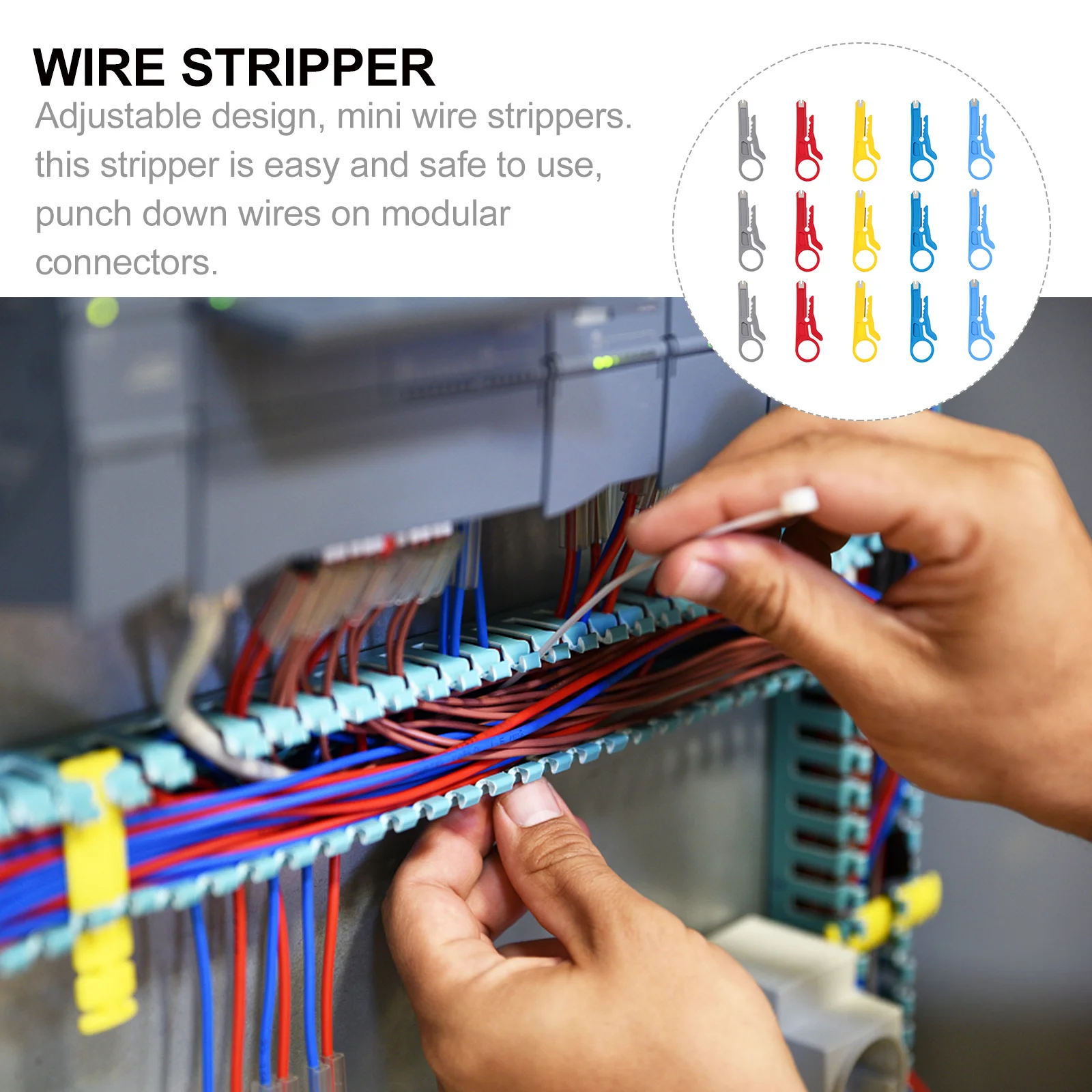 

15 Pcs Professional Wire Stripper Set ABS Steel Cable Cutter Stripping Knives for Network Wiring Punch Down Tool Crimper Kit