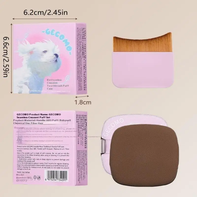 Traceless Soft Brush Puff Set, Ultra-thin Portable With Built-in Puff Mirror, Flawless Base Makeup Brush